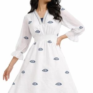 Women’s Printed A-Line Kurta Dress with Belt
