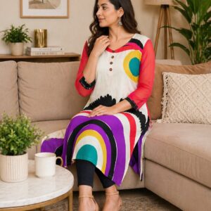 Women’s Multicolor Printed Straight Kurta