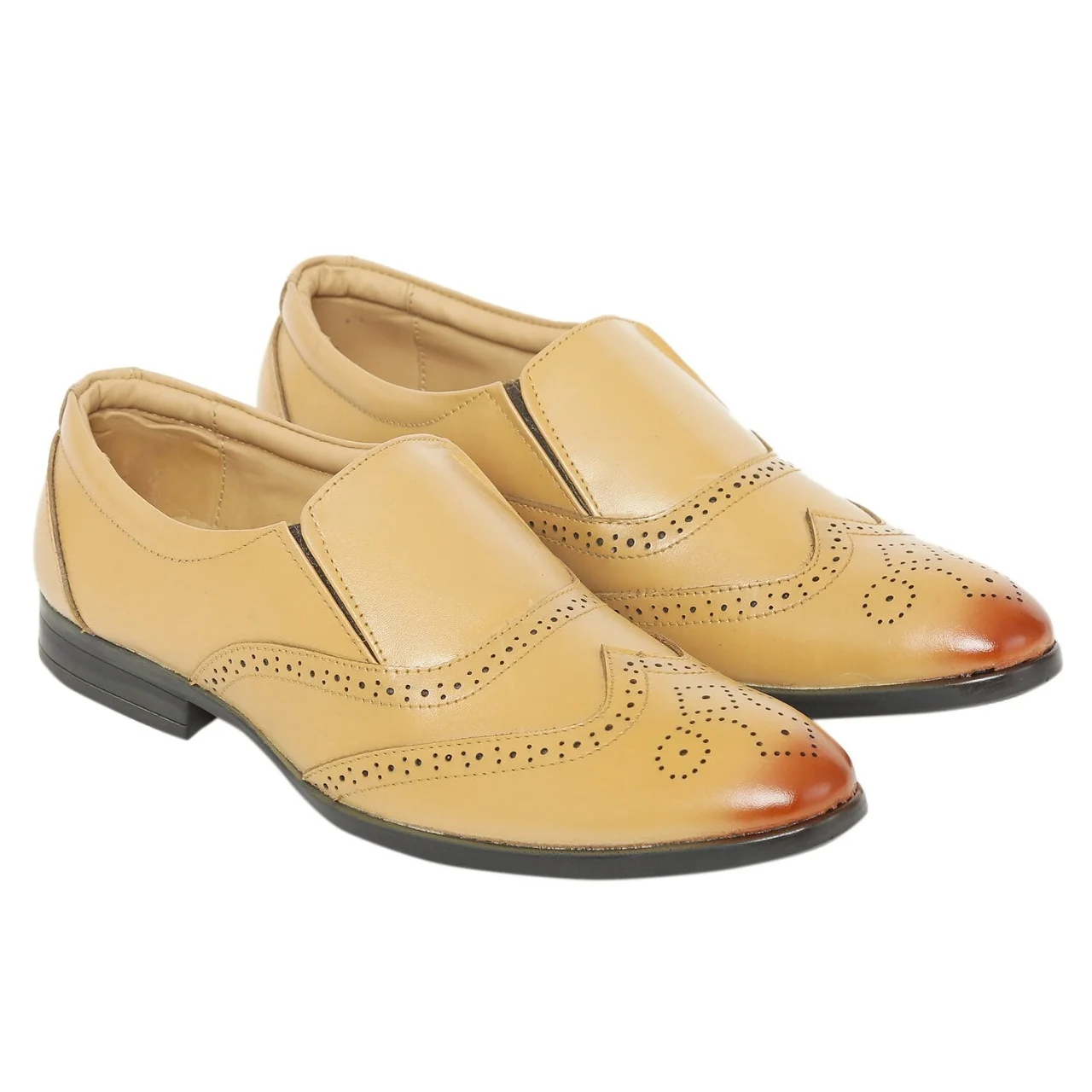 Men’s Formal Slip-On Shoes | Premium Synthetic Leather Brogue Design | Comfortable Office & Party Wear Loafers