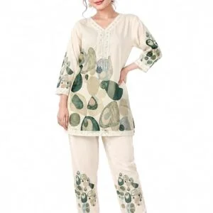 Women Printed Kurta Pant Set | V-Neck Ethnic Co-Ord Set for Women | Casual, Office & Festive Wear
