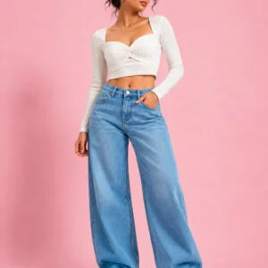 Women’s High-Waisted Wide Leg Denim Jeans | Trendy Relaxed-Fit Casual Jeans for Women | Vintage-Wash Streetwear Denim for All-Day Comfort