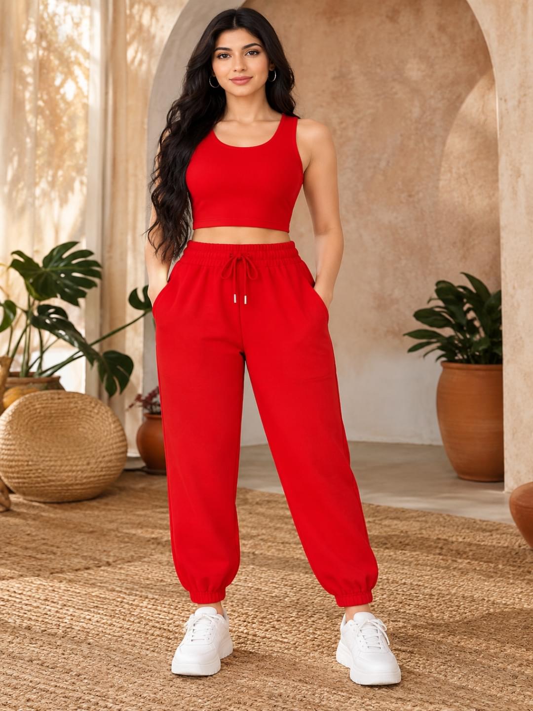 Women Red Co-ord Set Women Red Co-ord Set