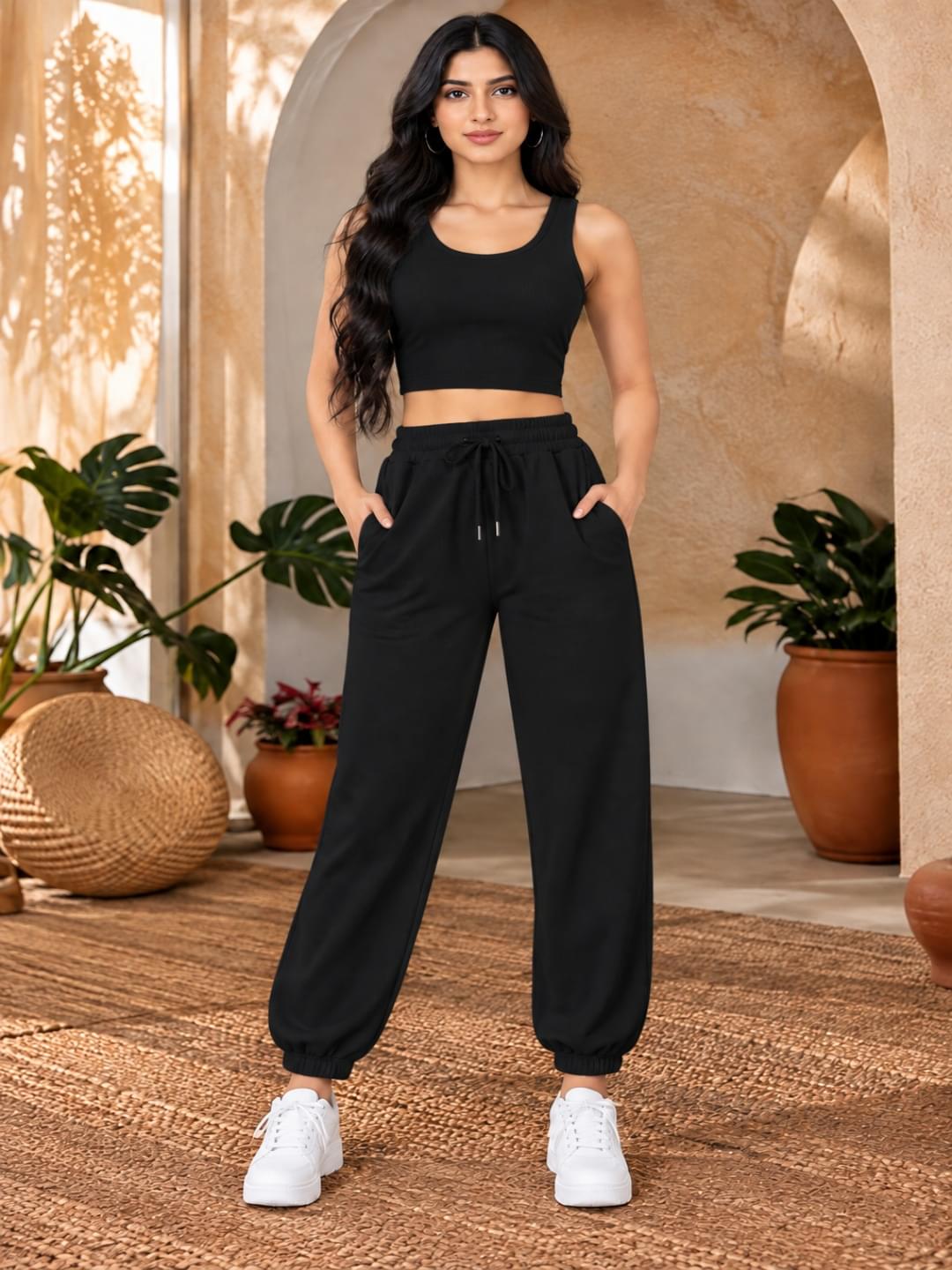 Women Black Co-ord Set Women Black Co-ord Set